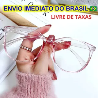 Óculos feminino transparente sem grau anti luz azul para mulheres