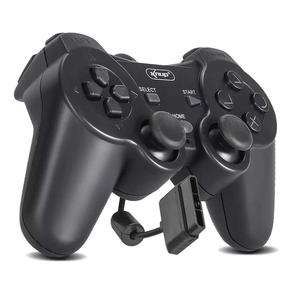 Controle Joystick Para Playstation 2 Preto Analógico Ps2 KNUP ORIGINAL ...