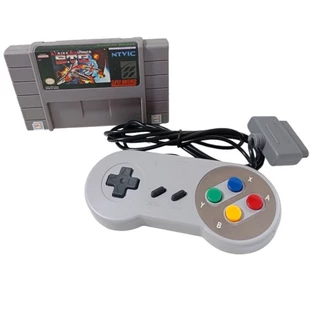 Kit c/ Controle Super Nintendo + Fita Strike Gunner S.T.G Original