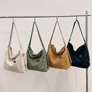 Bolsa De Moda Simples Ombro De Veludo Mensageiro Feminina Grande Faculdade