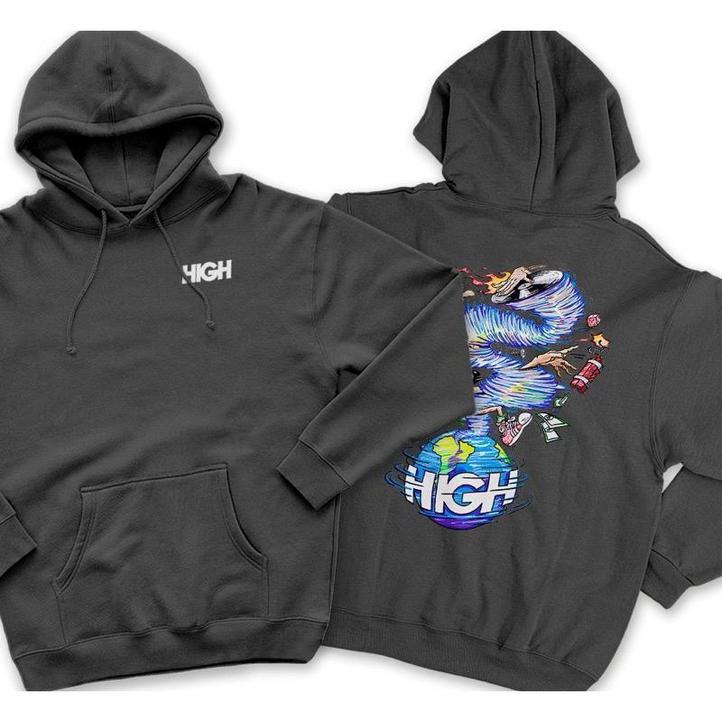 Blusa De Moletom Canguru Capuz Tornado Furacão Earth Estilo Grife Casaco Algodão Confortável Moda Ocasional Estilo Streetwear Unissex Envio Rápido