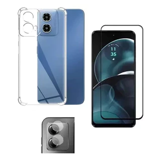 Kit Capa Capinha + Pelicula 3d + P Camera Para Moto G04 4g