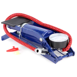 Bomba De Ar Portátil Com Pedal Mangueira 50cm De Encher Pneu Moto Carro Bike Bola