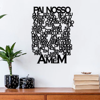 Painel Oração Pai Nosso Em Relevo Mdf 3mm Sala Quarto Parede