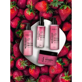Linha Poran Completa Frutas Porán Sabonete + Hidratante+ Esfoliante + Body Splash Corpo E Rosto