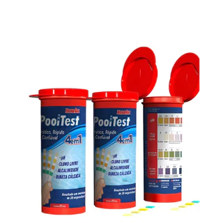 Fita Teste Ph Cloro Alcalinidade Dureza Pooltest 25 Tiras