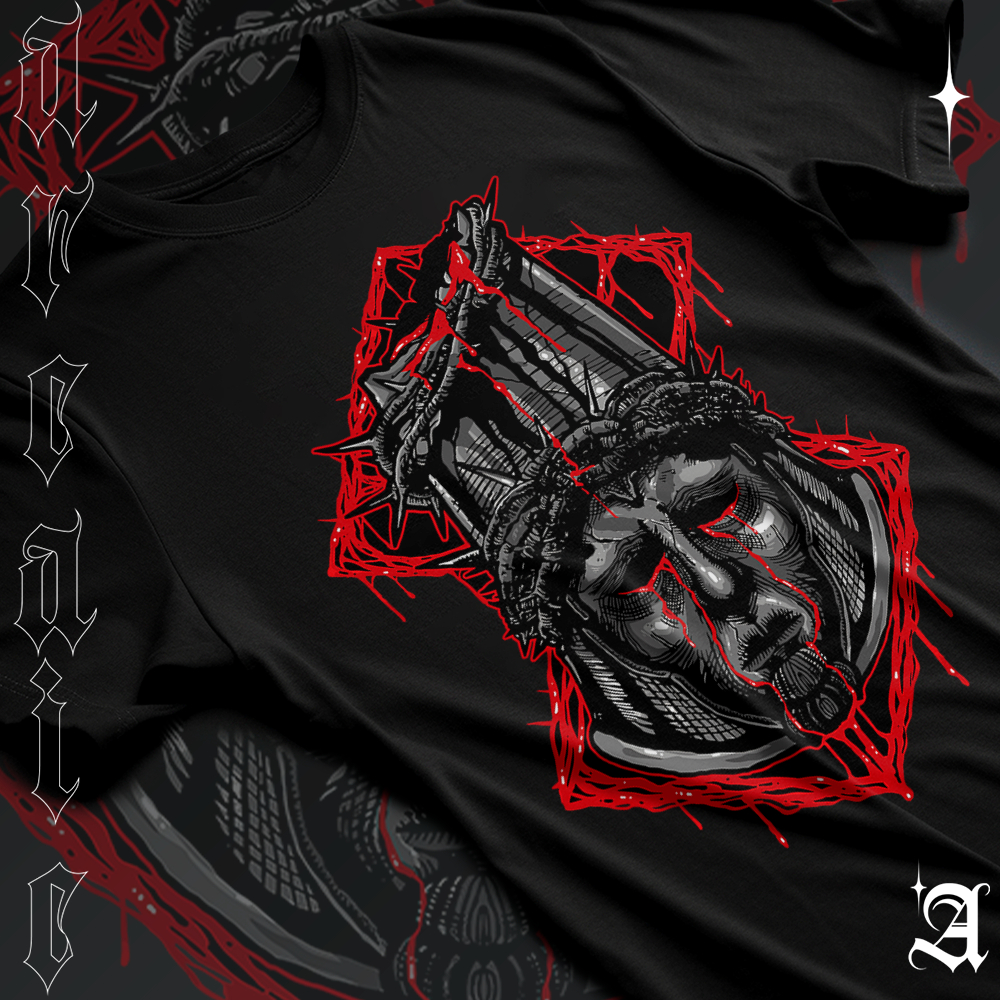 Camiseta Basica Algodao O Penitente Blasphemous Simbolo Full Of Clemency Anime Unissex
