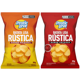 Kit de 4 Batata Rústica Lisa com 80g Pratic Leve