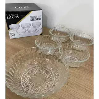 Kit de sobremesa 10 peças lyor vidro