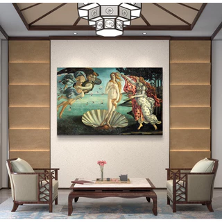 Quadro Tela Acetinada O nascimento de Vênus por Sandro Botticelli Obra de arte Renascentista Afrodite