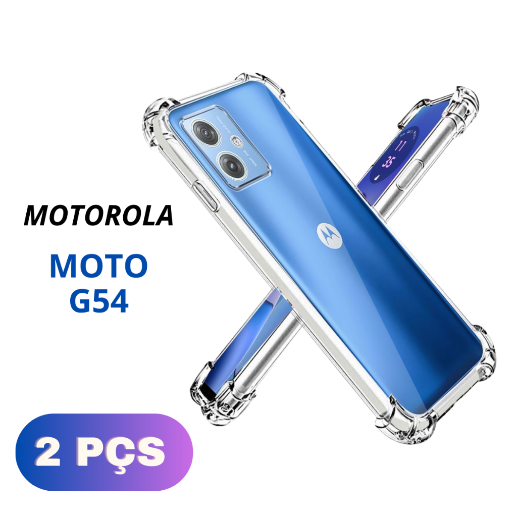 Kit 2 Capinha Transparente Silicone Anti Impacto Moto G54