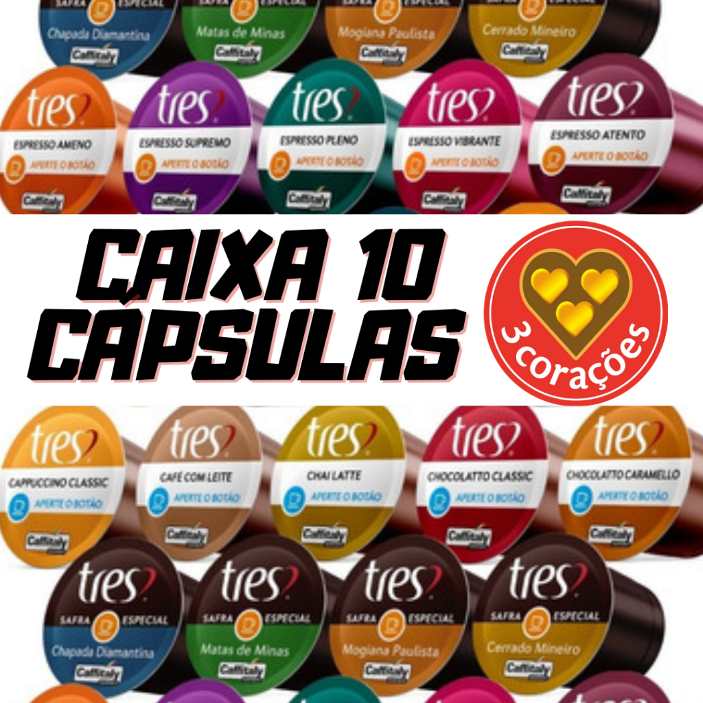 Caixas de 10 Cápsulas 3 Corações Três Corações Favoritos - Cappuccinos ...