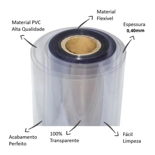 PLASTICO CRISTAL TRANSPARENTE 0,40MM - Escolha sua metragem 1.00 a 1.90