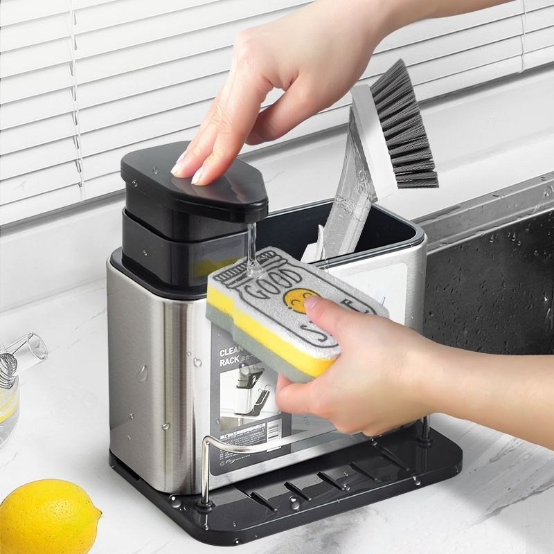Organizador de Pia 3 em 1 – Porta Detergente, Sabão e Esponja | Shopee ...
