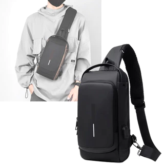 Bolsa Masculina Pochete Mochila de Peito Transversal Antifurto com Senha