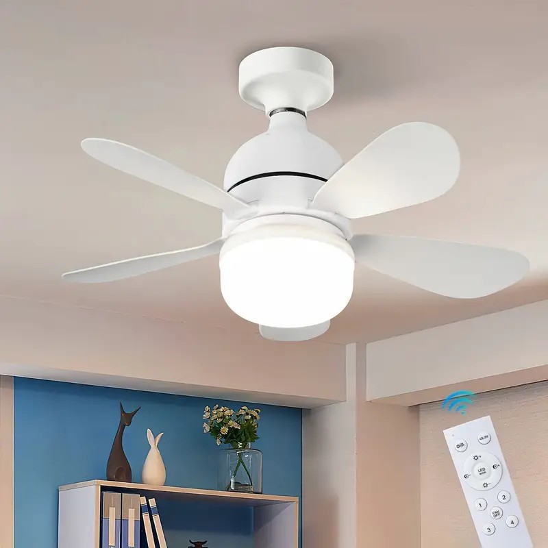 Lâmpada Led Com 6 Hélices Ventilador Ajustável Luz e Rotação Bivolt Envio Imediato