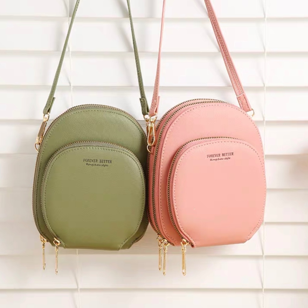 Bolsa Feminina Porta Celular com 3 Divisorias Transversal