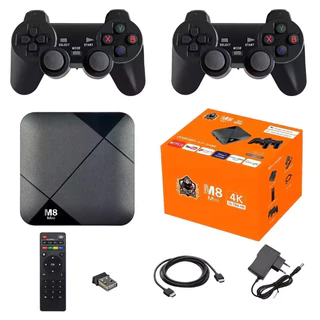 M8 Mini Console de Videogame Retro HD 4k- 64GB Sem Fio Super DC 10000 + Jogos 64GB HD