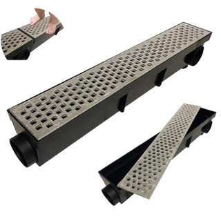 ralo linear com coletor 8x50cm anti-inseto para área externa , garagem e piscina (1 Peça 8x50cm )