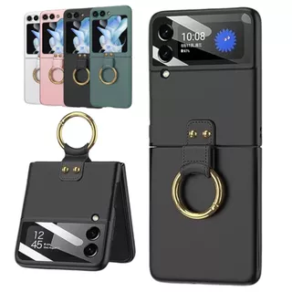 Capinha Capa Para Z Flip 3 Com Suporte Anel Case Protetora Couro Premium Silicone Capa Flip