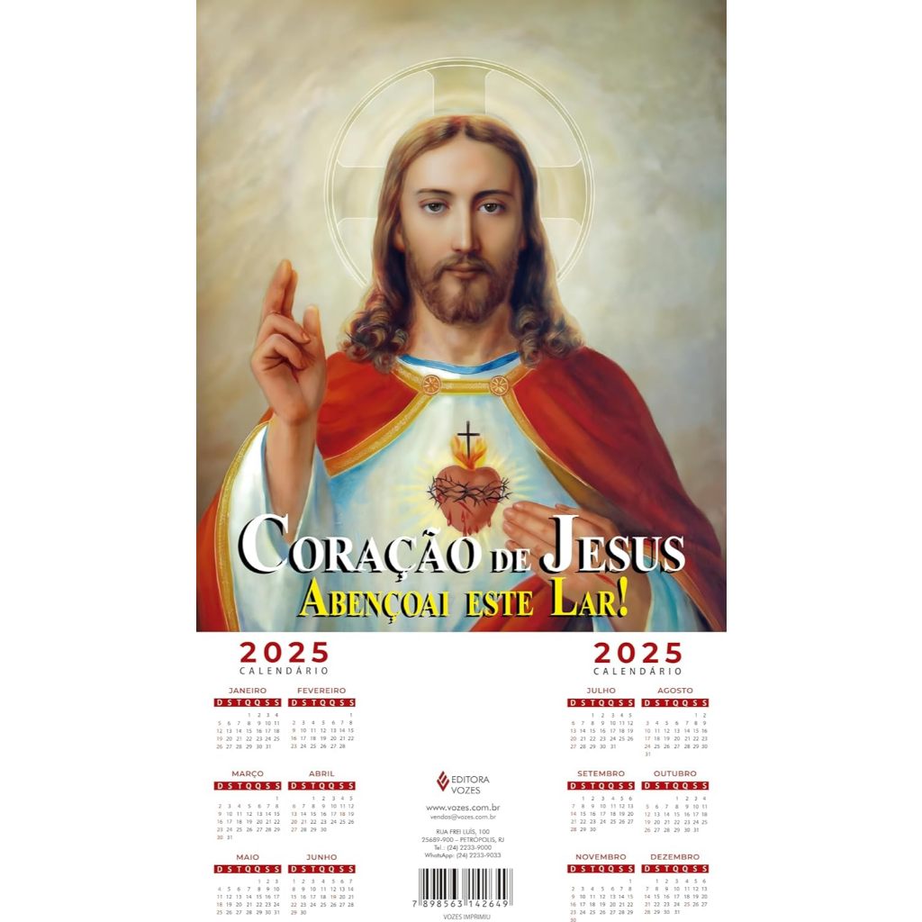 Folhinha Do Sagrado Coração De Jesus - 2025 | Shopee Brasil