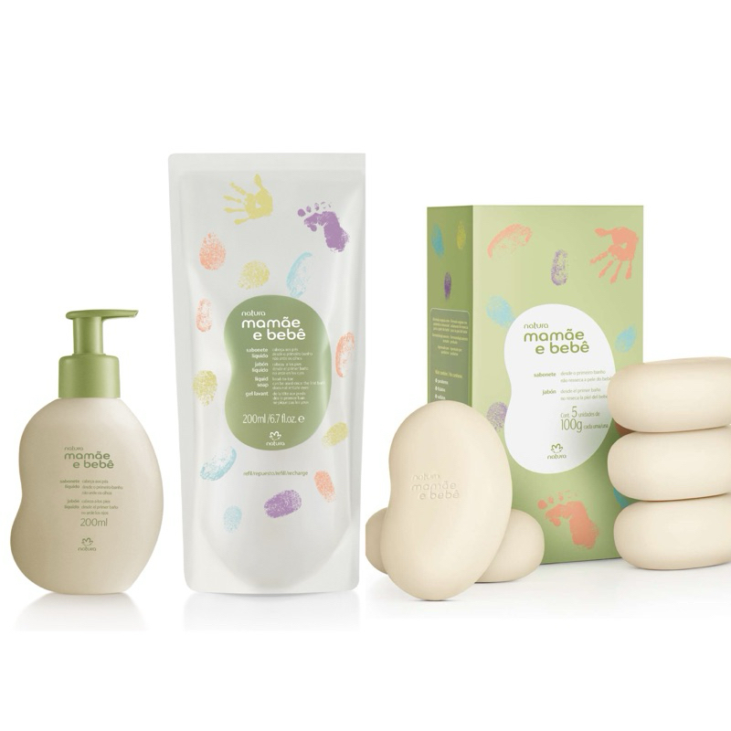 Sabonete líquido ou em Barra Mamãe e Bebê Natura | Shopee Brasil
