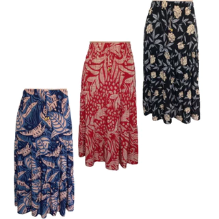 Kit 2 Saias Feminina Longa Babados Camadas Evangélica Excelente Para Seu Dia a Dia
