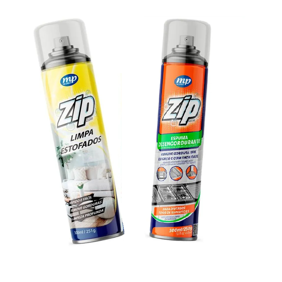Kit Zip Clean Favoritos Limpa Estofados e Espuma Desengordurante fogao ...