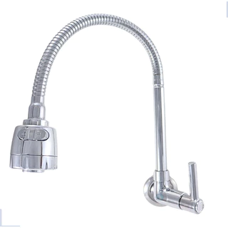 Torneira Cozinha Gourmet Parede Metal Com Tubo Cromado Império Imports Tubo Flexível Com 2 Jatos Arejador