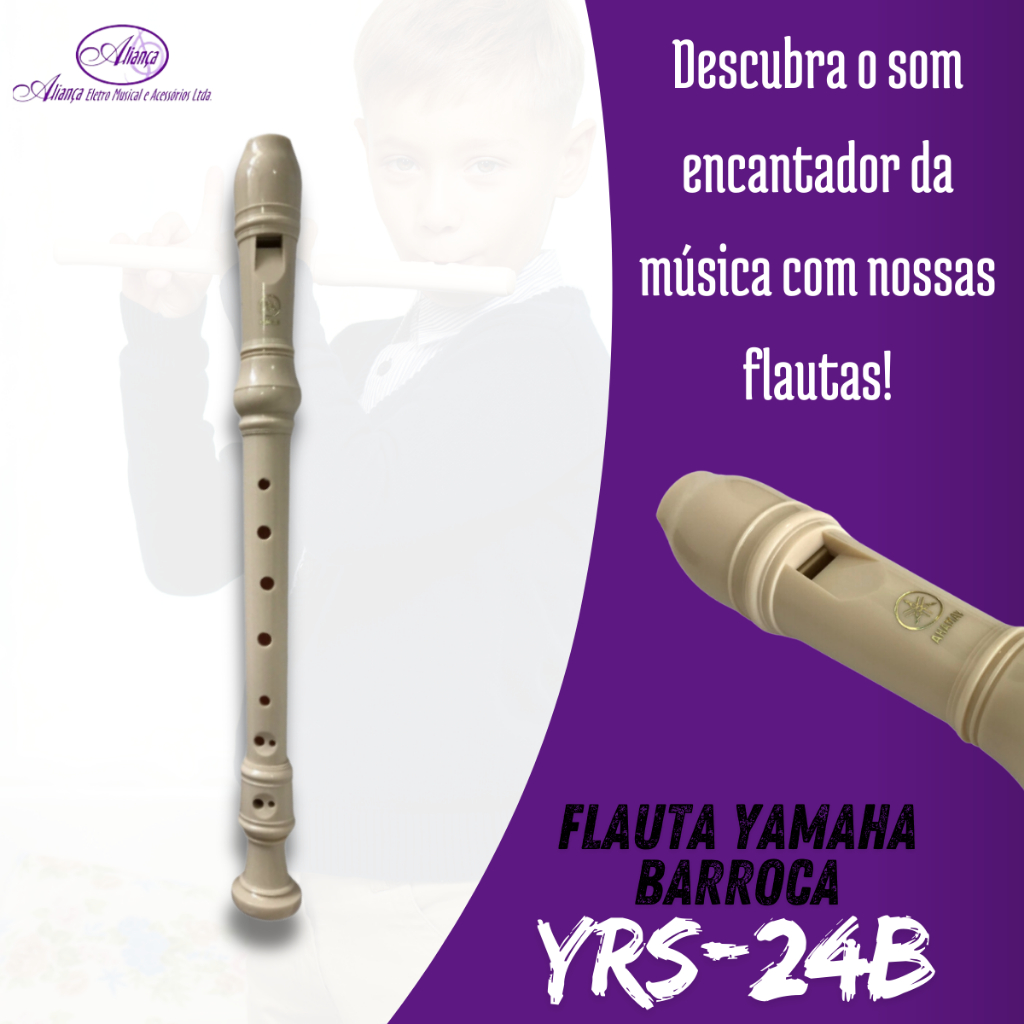 Flauta Yamaha YRS- 24B Barroca Doce Soprano Acompanha Capa