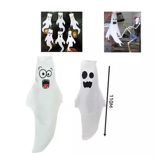 Kit 2 Fantasmas 1,10 Metro Fantasma para Pendurar Enfeite Halloween Decoração Festa Halloween dia das Bruxas Decorações Fantasmas Assustador