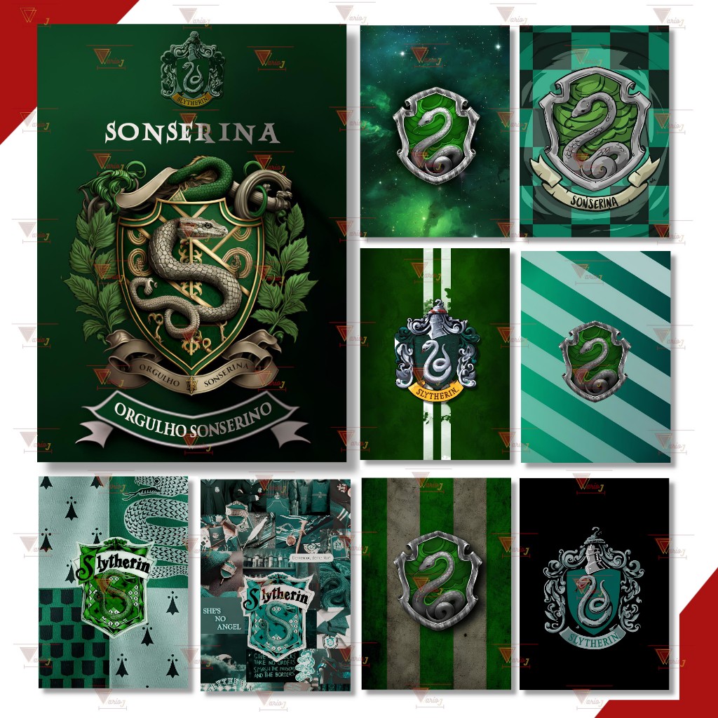 Pôster Adesivo Harry Potter Slytherin Sonserina HP Qualidade Premium A4 ...