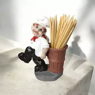Paliteiro De Mesa Modelo Cozinheiro em Resina