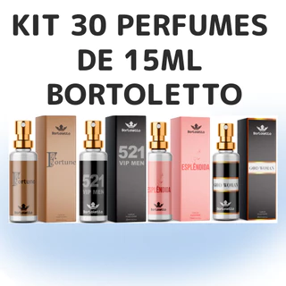 KIT COM 30 PERFUMES BORTOLETTO 15ML