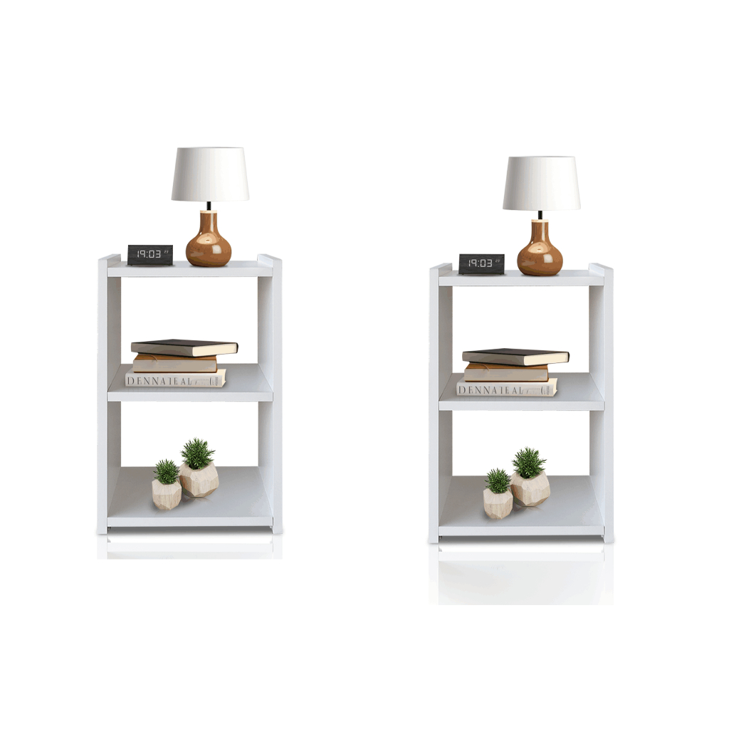 2 Mesa De Cabeceira Moderna MDF 45x30x25cm
