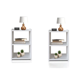 2 Mesa De Cabeceira Moderna MDF 45x30x25cm