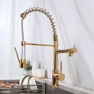 Torneira Cozinha Dourada Pia Gourmet Misturador Inox Luxo Acabamento Brilhante Yesop
