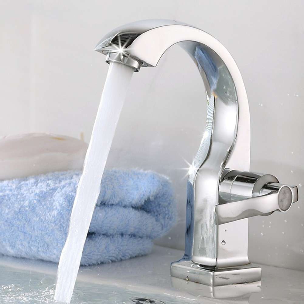 Torneira Banheiro 100% Metal Brilhante Para Cuba Pia Lavatório Sair Água Fria