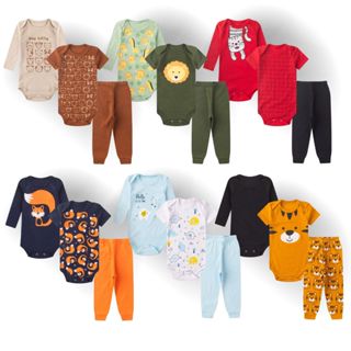 Kit 6 peças Conjunto body bebê manga curta longa calça roupa bebe infantil em Oferta na Shopee