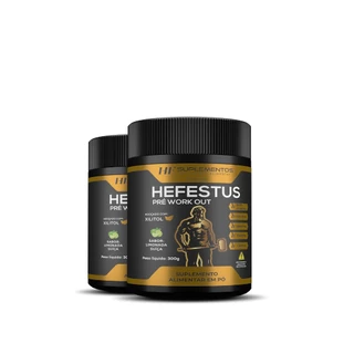 2x HEFESTUS PRÉ TREINO 300G LIMONADA SUIÇA HF SUPLEMENTOS