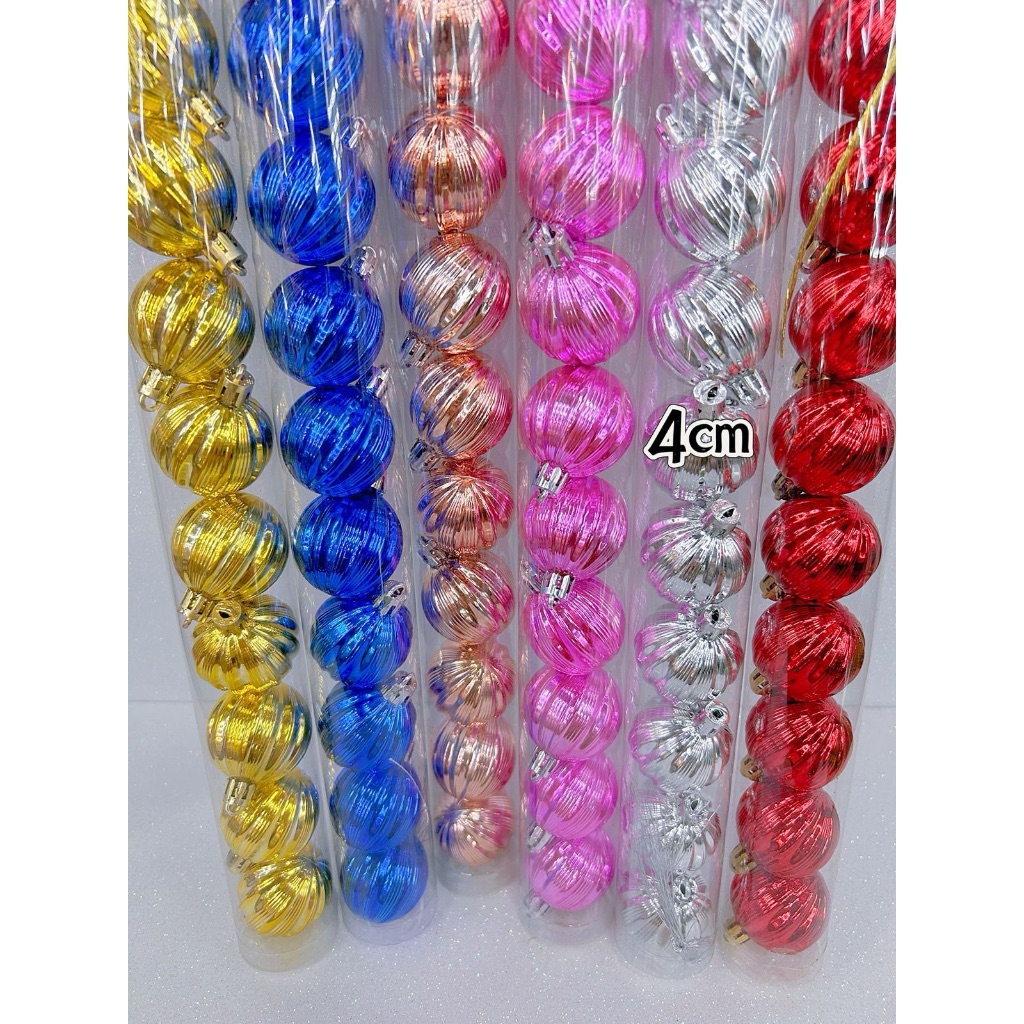 Tubo Com 12 Bolas 4CM Vibrante Decoração Pendentes Enfeite Lindo Brilhante Para Arvore de Natal
