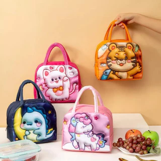 Bolsa Térmica Infantil Lancheira Escolar Marmita Com Estampas Animais Fofos