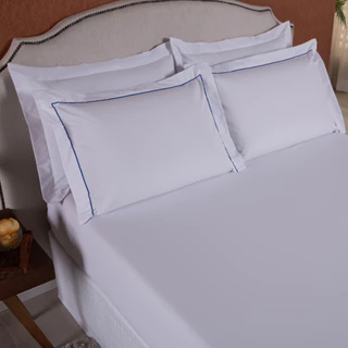 Jogo de Lencol Queen 3 pecas com altura de 40cm detalhe no SOUTACHE. em Oferta na Shopee
