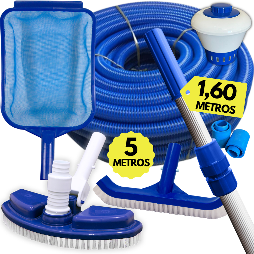 Kit Limpeza Para Piscina Inflavel Desmontavel Acessorios Produtos Aspirador