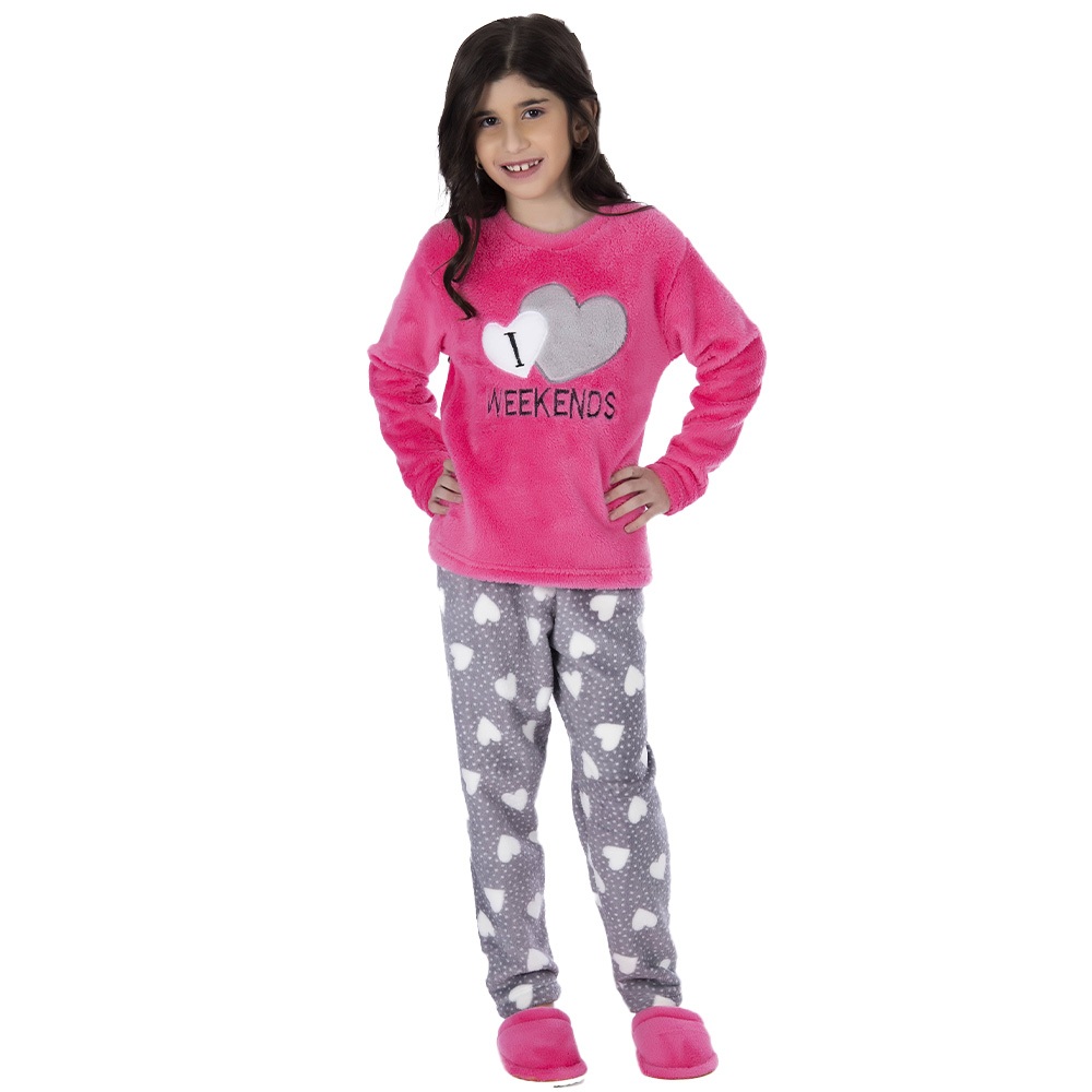 Conjunto Pijama Calca E Blusa Manga Longa Inverno Soft Infantil Majestosa Fleece Victory Lancamento em Oferta na Shopee
