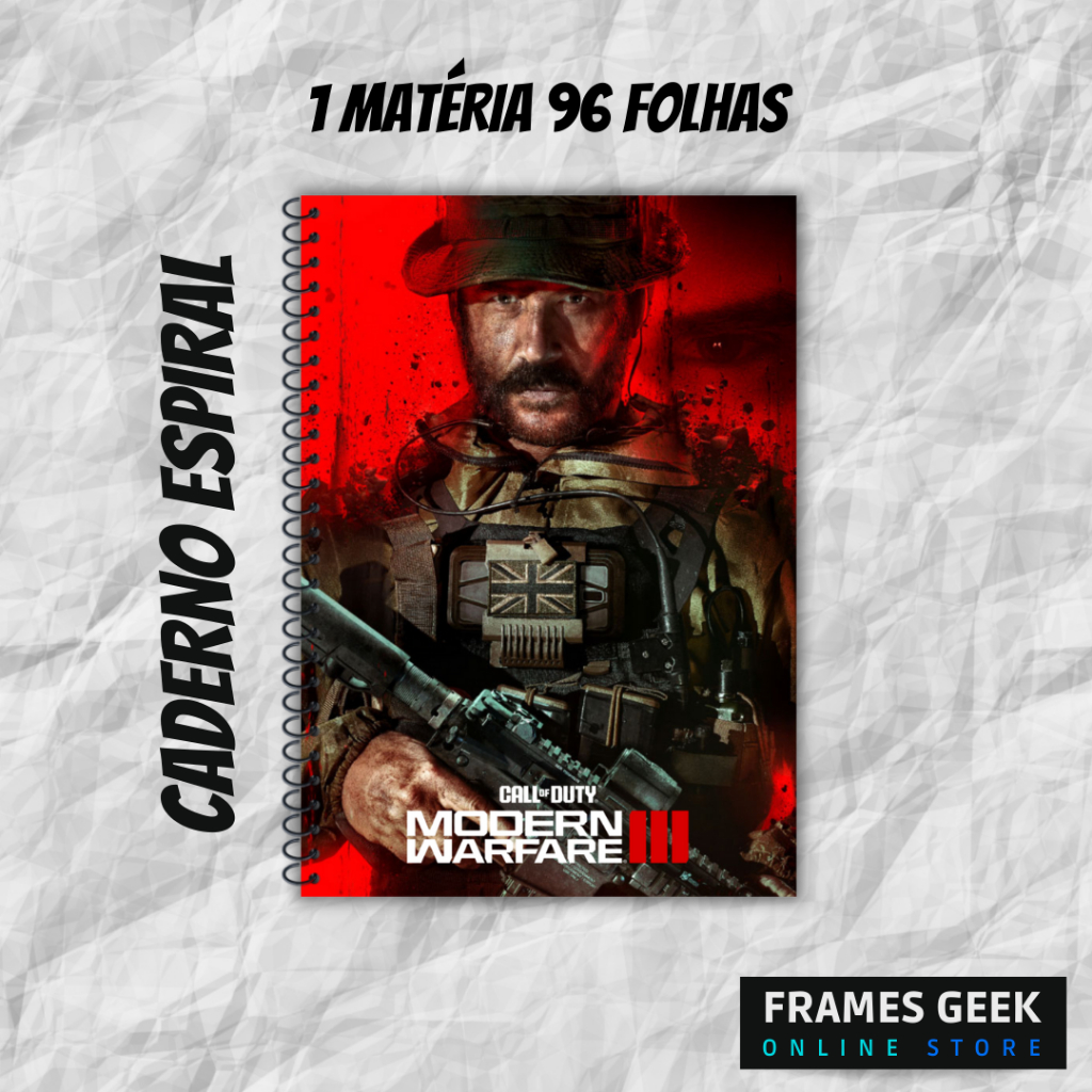 Caderno Call of Duty Universitário Personalizado 1 matéria 96 e 10 ...