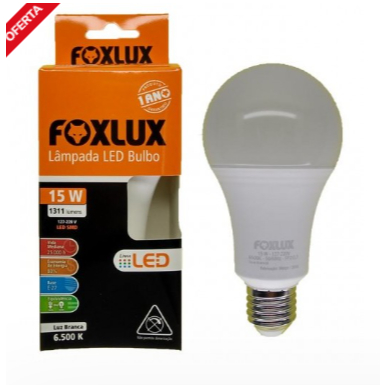 LAMPADA LED FOXLUX 15W 6500K (BCO) | Shopee Brasil