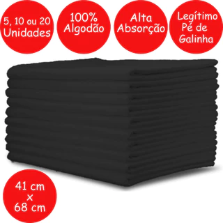 PANO DE PRATO PÉ DE GALINHA PRETO LEGITIMO KIT COM 5, 10 OU 20 UNIDADES 41x68cm ENVIO IMEDIATO