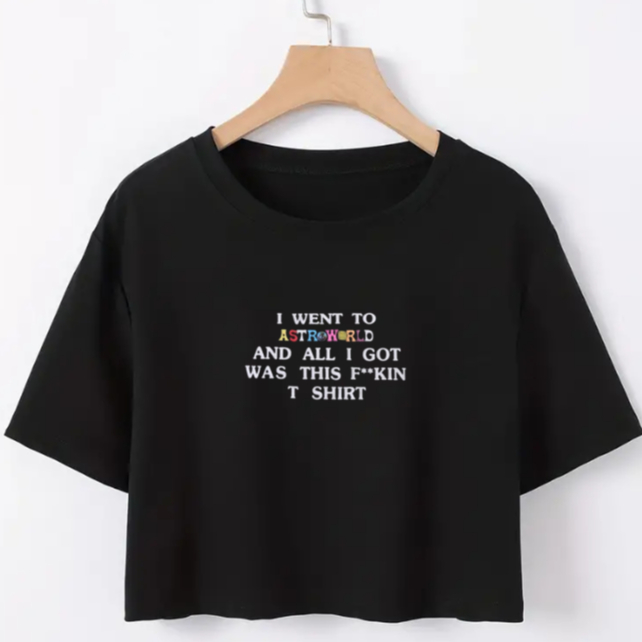 Cropped Oversized Algodão Wish You Were Here Travis Scott I