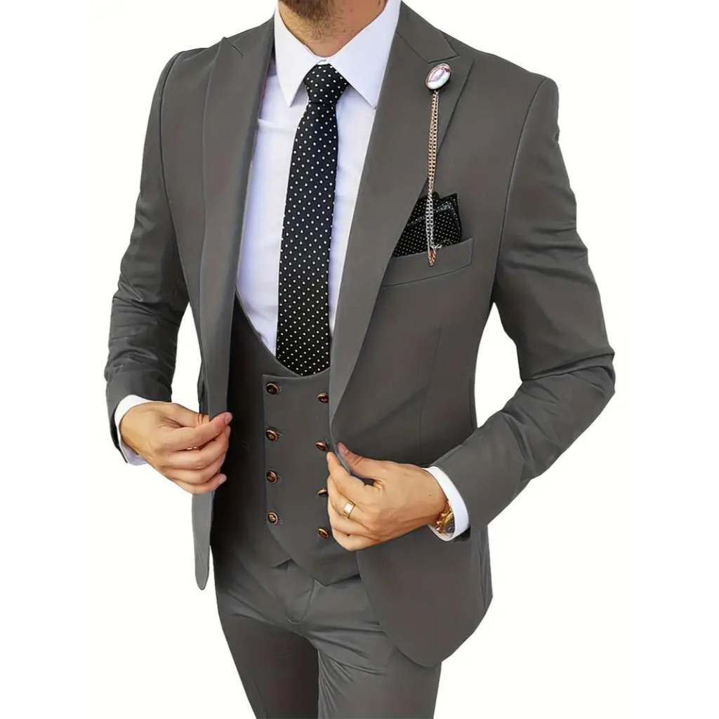 Terno Masculino 3 Peças YND Slim Fit - Completo Com Gravata